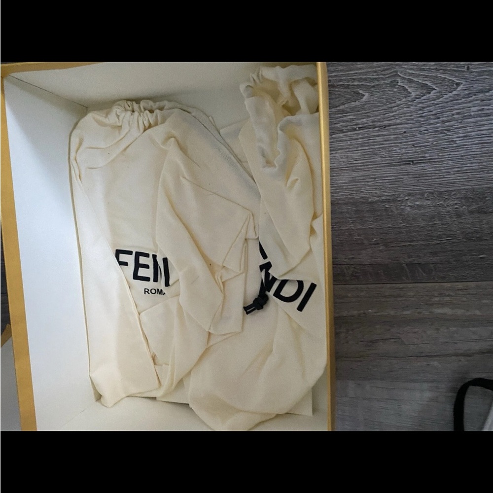 Fendi Black and Tan Patterned Sneakers - Picture 4 of 5